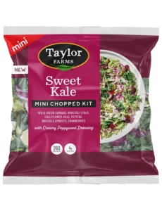 Sweet kale salad mix featuring tender baby kale leaves, perfect for nutritious salads and meal prepping.