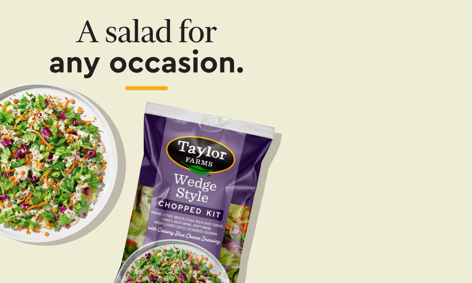 Chopped Wedge Salad Kit featuring fresh greens, toppings, and dressing for a convenient, healthy meal option.