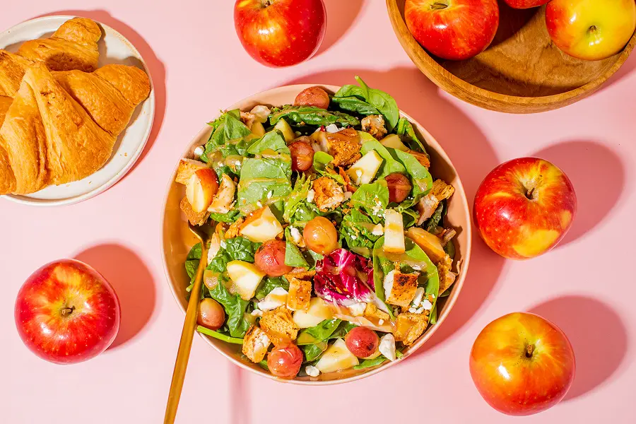 Honey Apple Salad with Grapes & Roasted Chicken