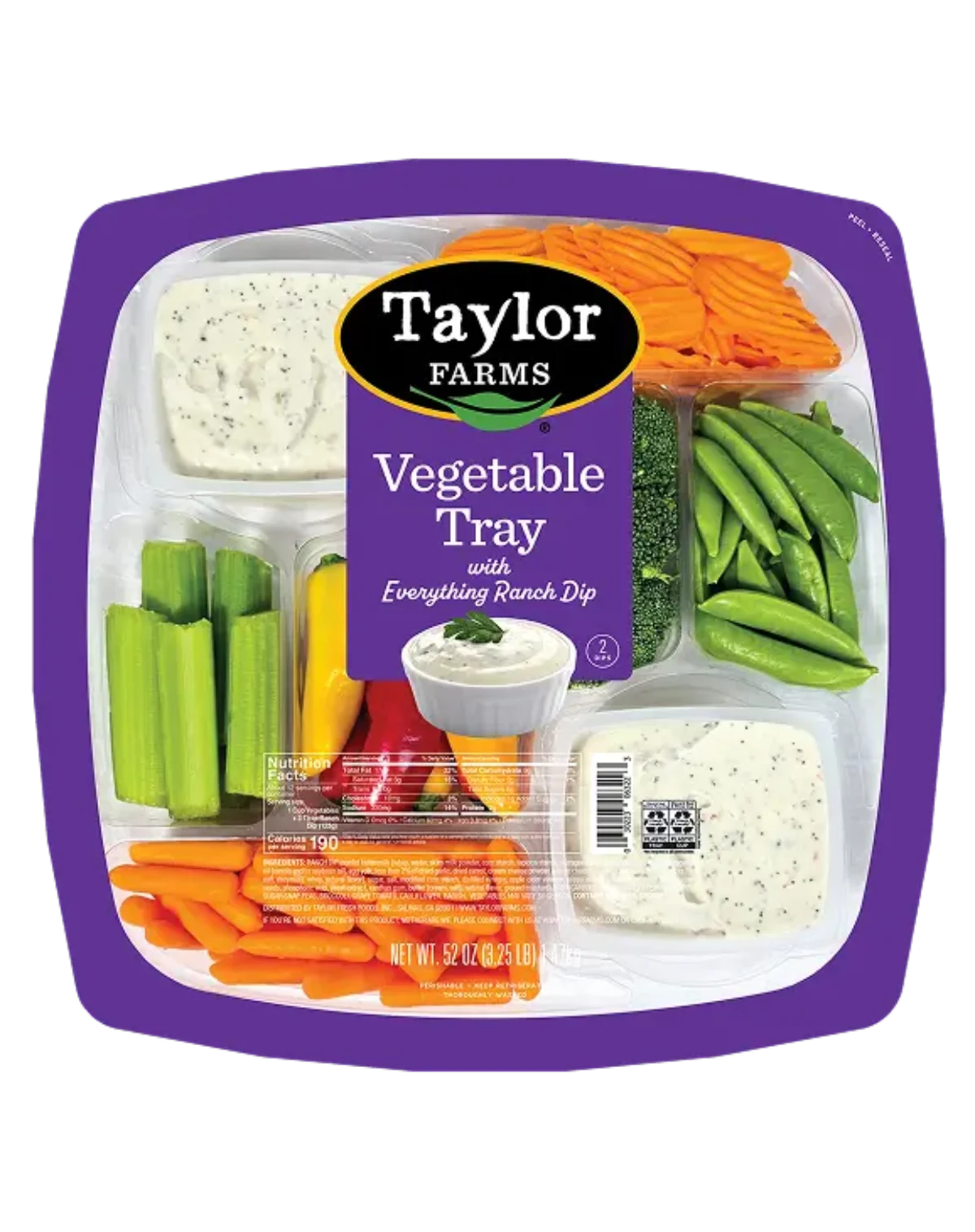 Dual Dip Veggie Tray 52 oz - Taylor Farms